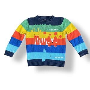 NEXT Kids Rainbow Animal Knit Sweater Jumper 3–4 Years Shark Fox Giraffe